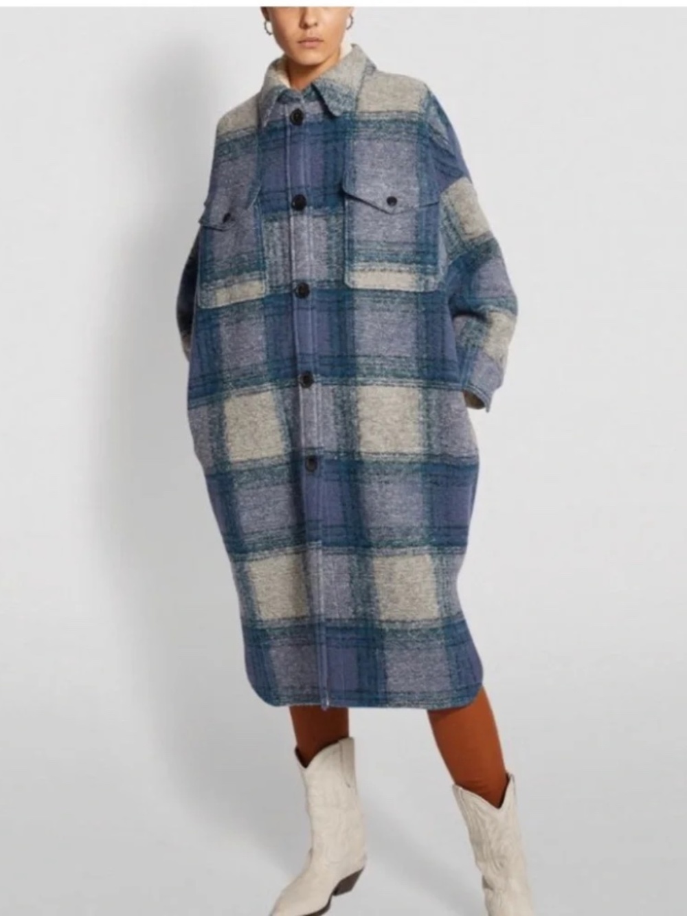 Isabel Marant Etoile Women's Gabrion Plaid Coat Size 0